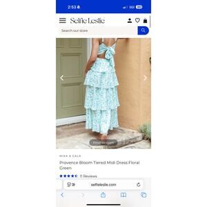 Selfie Leslie Provence Bloom Tiered Midi Dress Floral Green